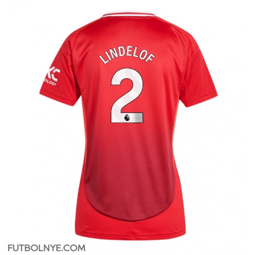 Camiseta Manchester United Victor Lindelof #2 Primera Equipación para mujer 2024-25 manga corta